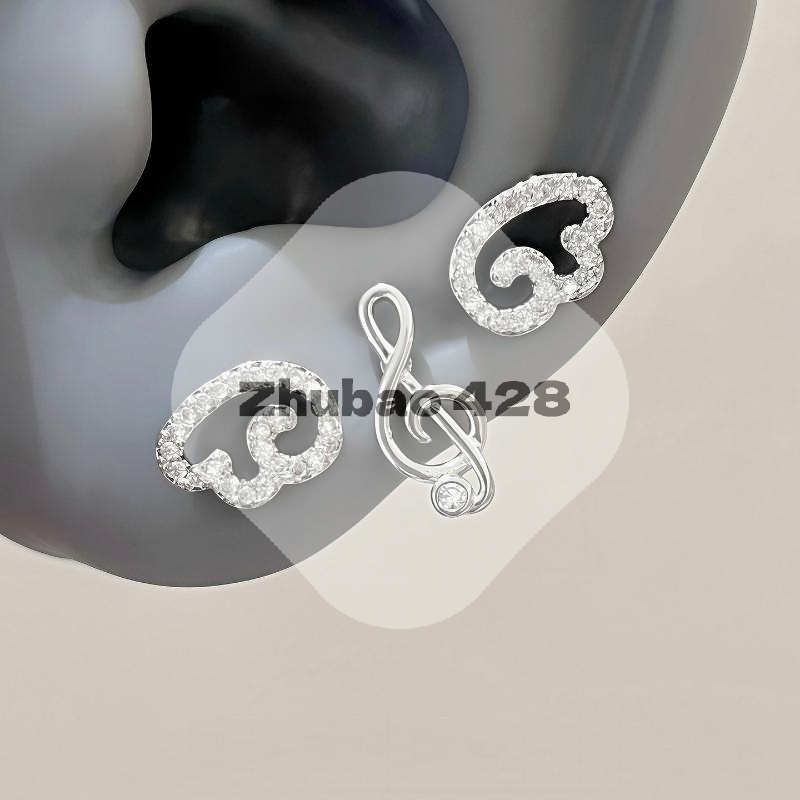 Women'S Formal Dinner Wear - Mini-Engelsflügel-Ohrstecker mit Musiknoten 1/2/3 Stück Eleganter