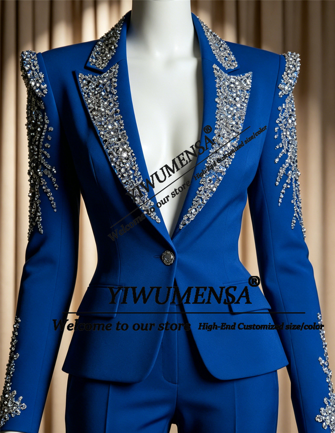 Formal Wear Women Us - Luxuriöse Damenanzüge 2-teilige Sets mit Kristallen