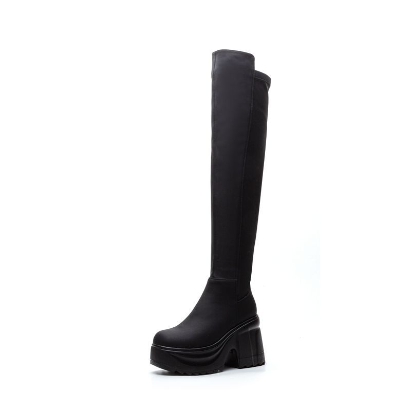 Formal Wear Women Us - Kniehohe Damenstiefel mit dicker Sohle und
