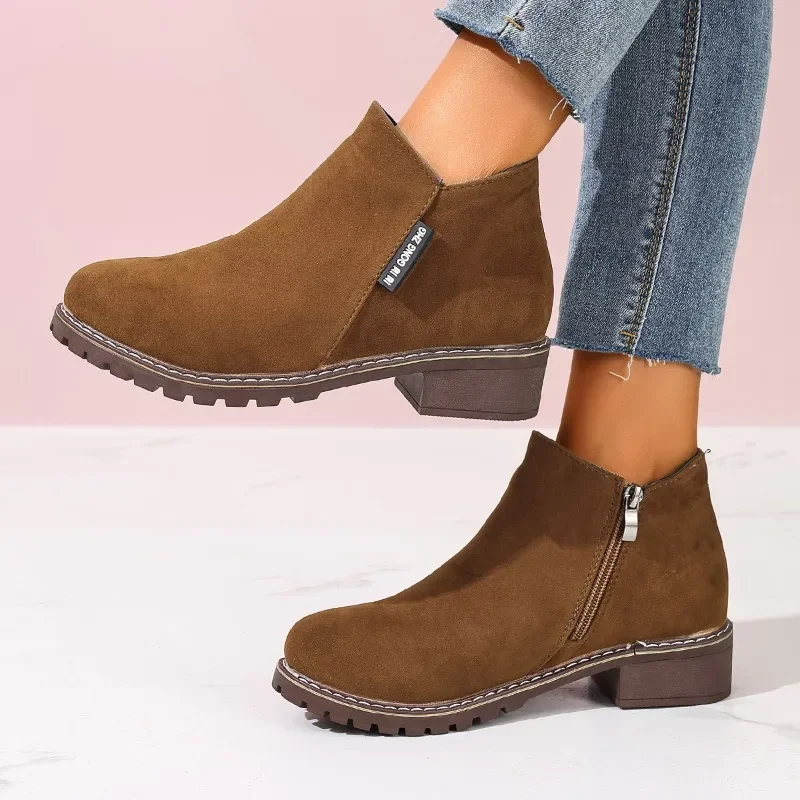 Formal Wear Women Us - Damen Herbst Winter Stiefeletten mit Seitenreißverschluss