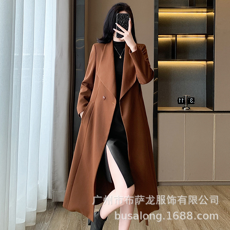 Women'S Formal Wear Pants Suit - 2025 Neuer Herbst- und Winter-Damen-Trenchcoat, europäischer