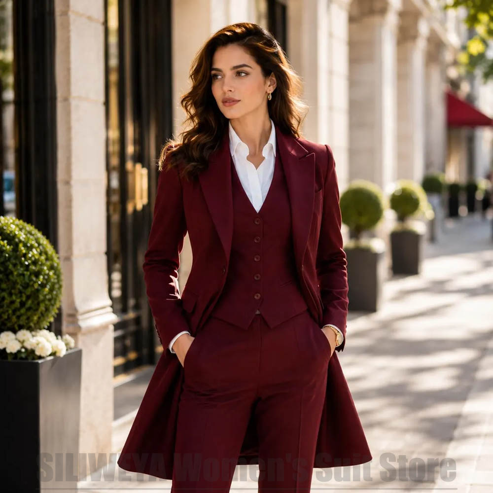 Women'S Formal Wear Pants Suit - Modischer Damenanzug, 3-teilig, elegant, mit spitzem