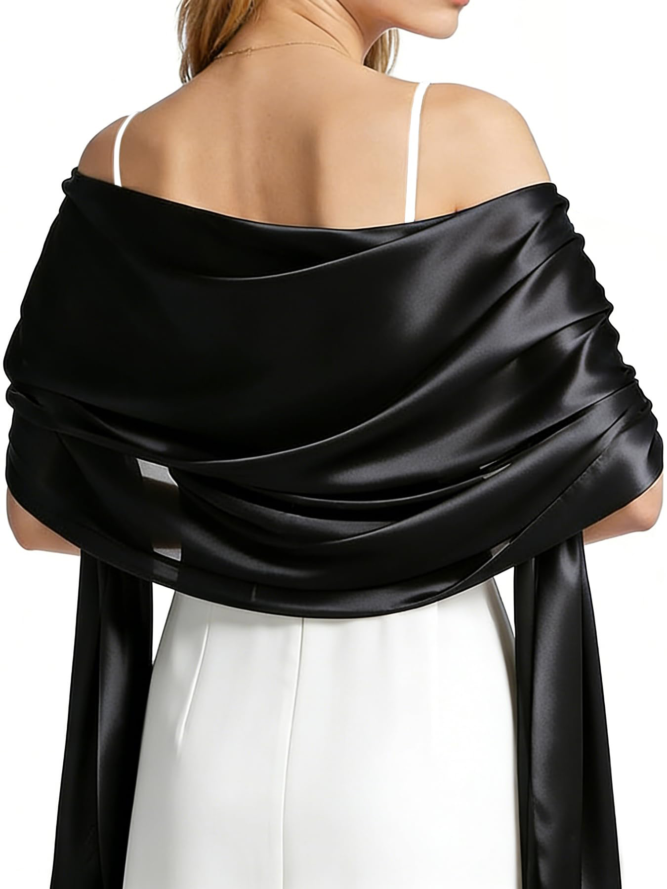 Women Formal Wear Dress - Damen-Satin-Schal für Abendkleider - Seidiger Langer