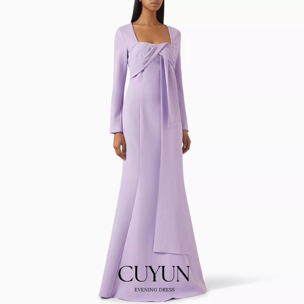 Women'S Formal Dinner Wear - CUYUN Maßgeschneiderte Lavendel-Abendkleider für Damen, quadratischer