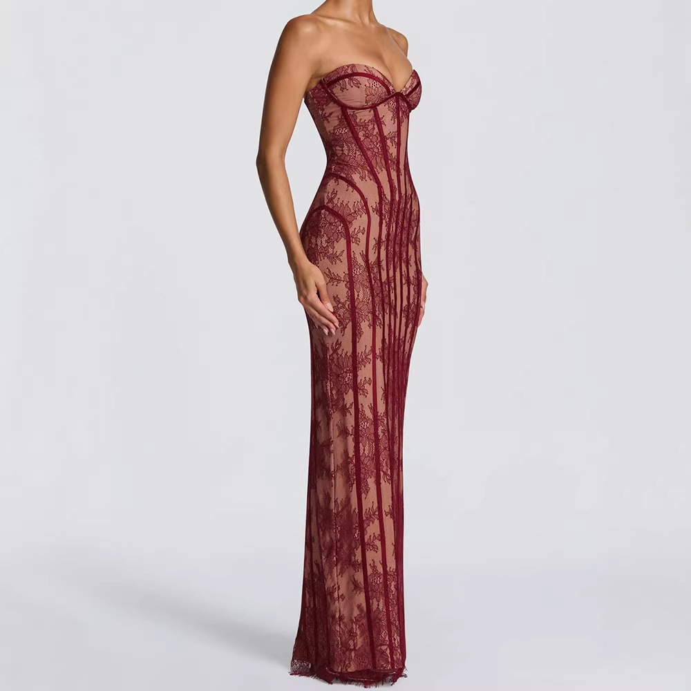 Formal Wear Women Us - Trägerloses Bodycon Maxikleid für Damen 2026