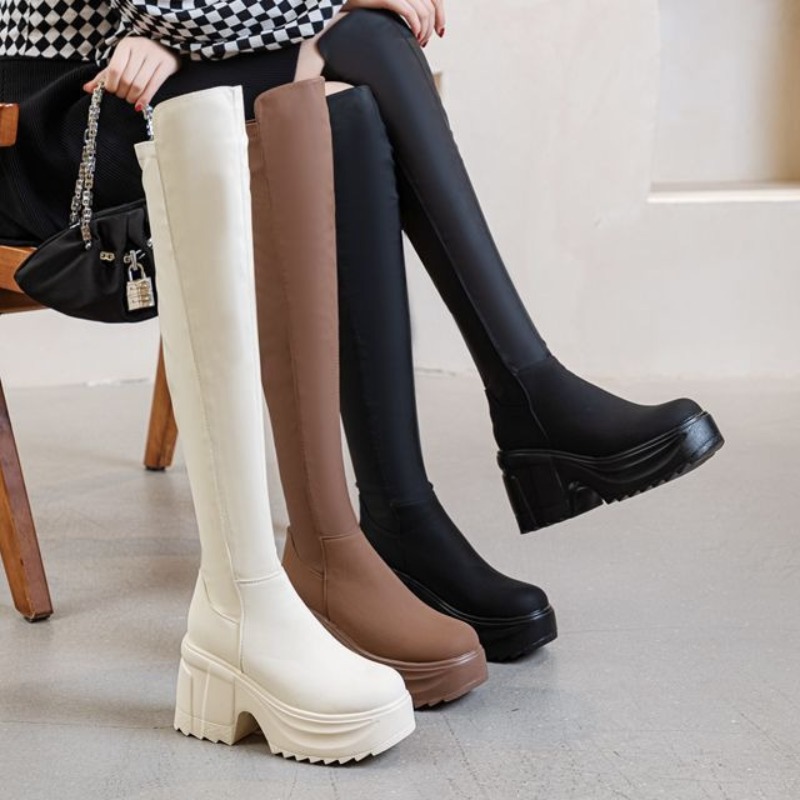 Kniehohe Damenstiefel mit dick – Formal Wear Women Us Bewertung und Preis