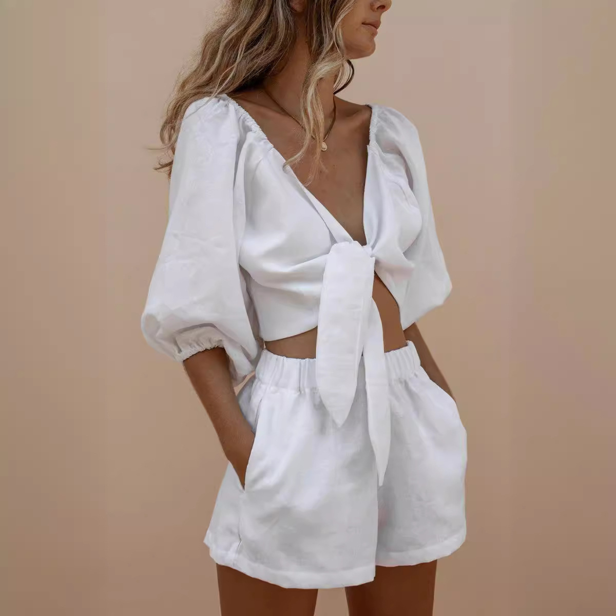 Puff ärmel Spitze Shorts monoc – Monochrome Suit Set Bewertung und Preis