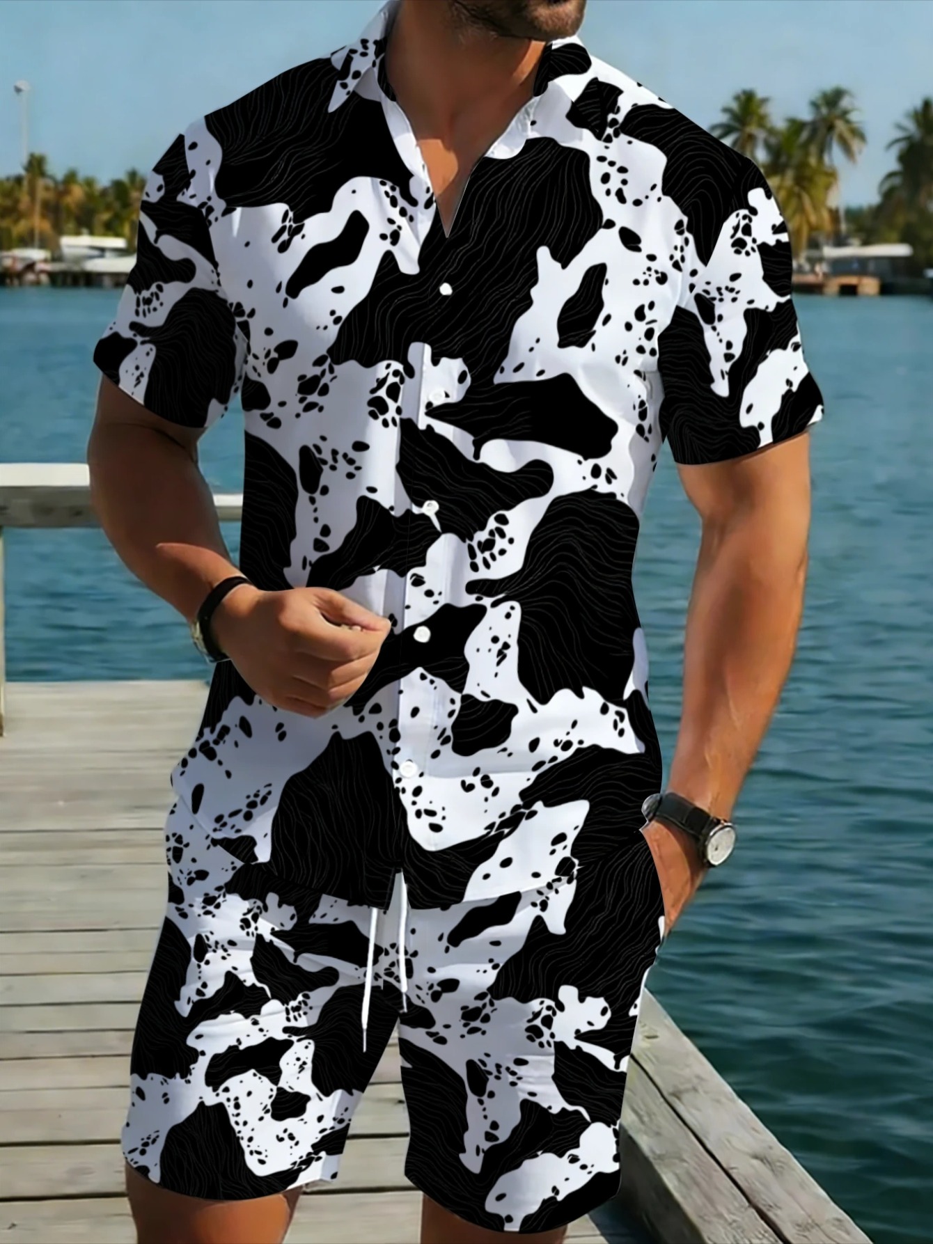Monochromes, abstraktes Camouf – Monochrome Suit Set Bewertung und Preis