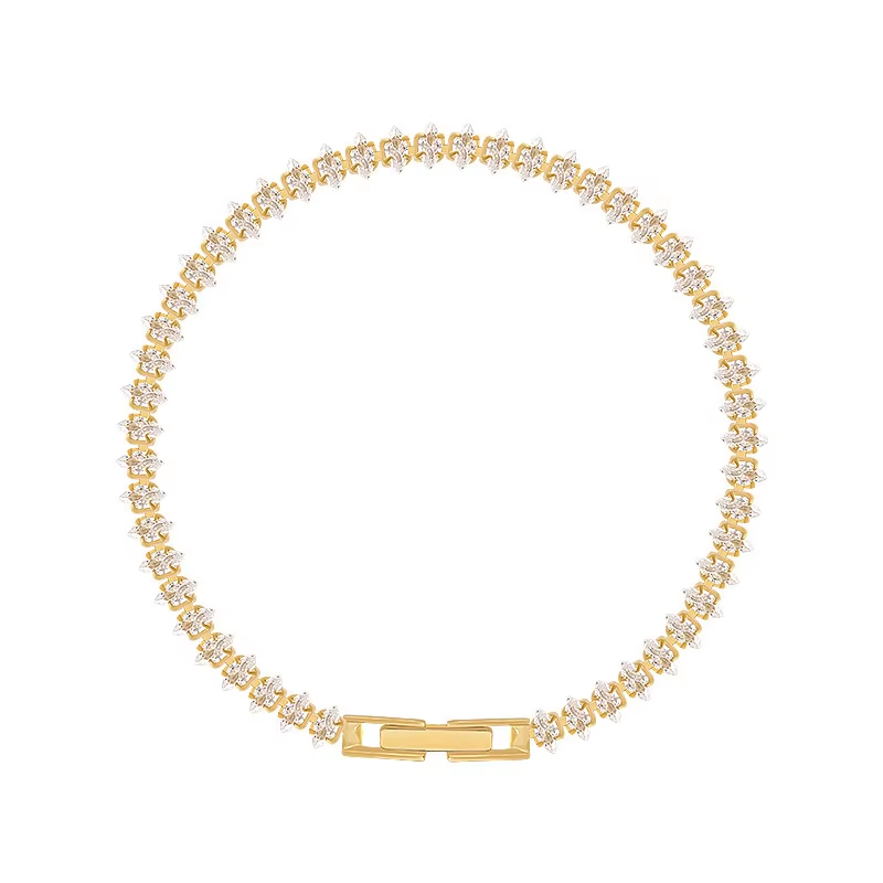 Zierliches Gold-CZ-Armband – F – Women'S Formal Dinner Wear Bewertung und Preis