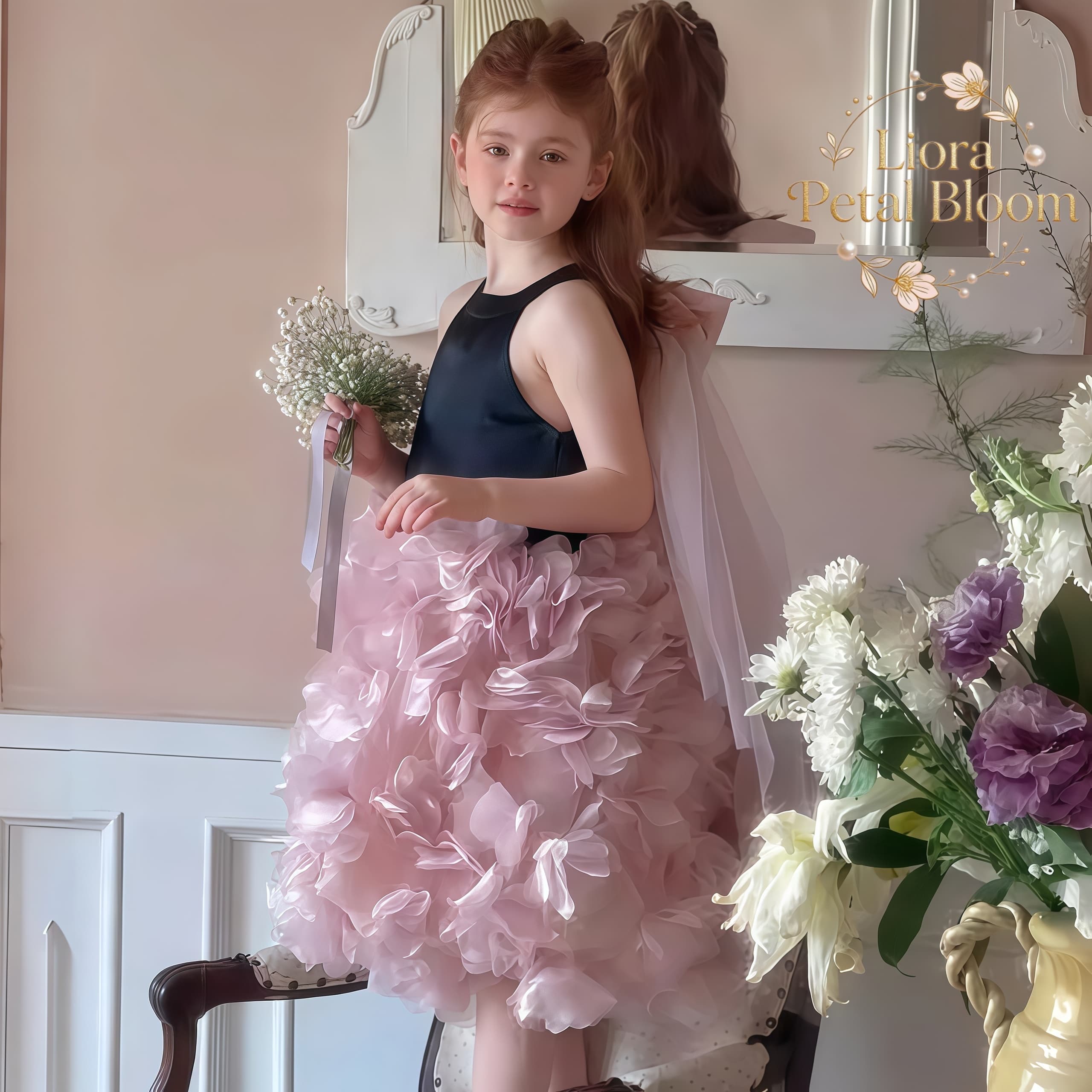 Schwarzes Blumen-Tüllkleid für – Formal Wear Women Us Bewertung und Preis