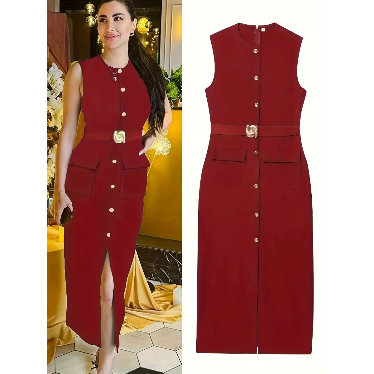 Ärmelloses Damenkleid mit Rund – Women'S Formal Dinner Wear Bewertung und Preis