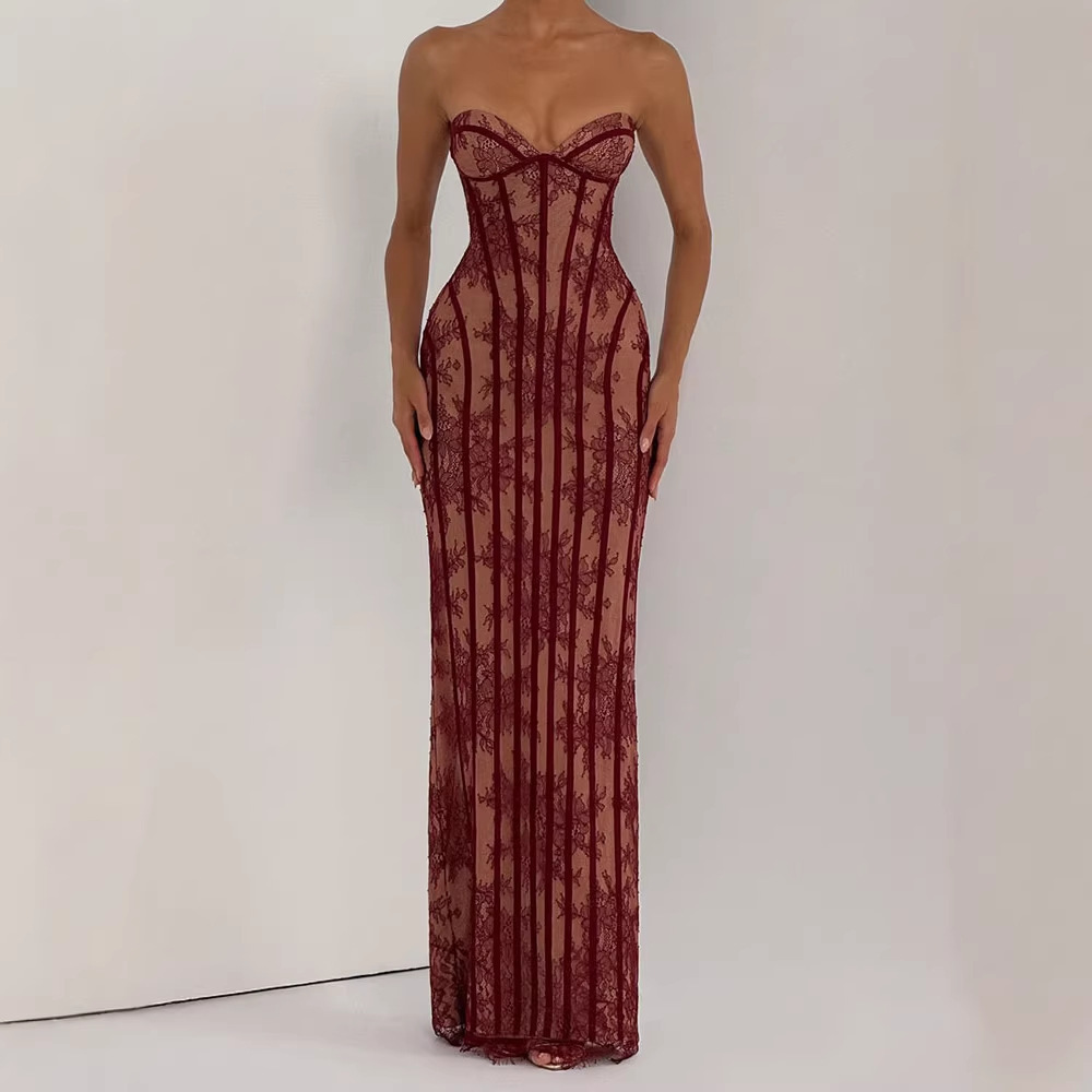 Trägerloses Bodycon Maxikleid  – Formal Wear Women Us Bewertung und Preis