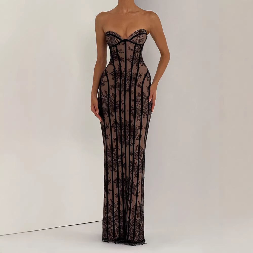 Trägerloses Bodycon Maxikleid  – Formal Wear Women Us Bewertung und Preis
