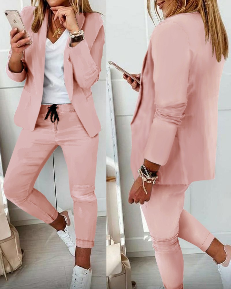 Frauen Monochrome Casual Busin – Monochrome Suit Set Bewertung und Preis